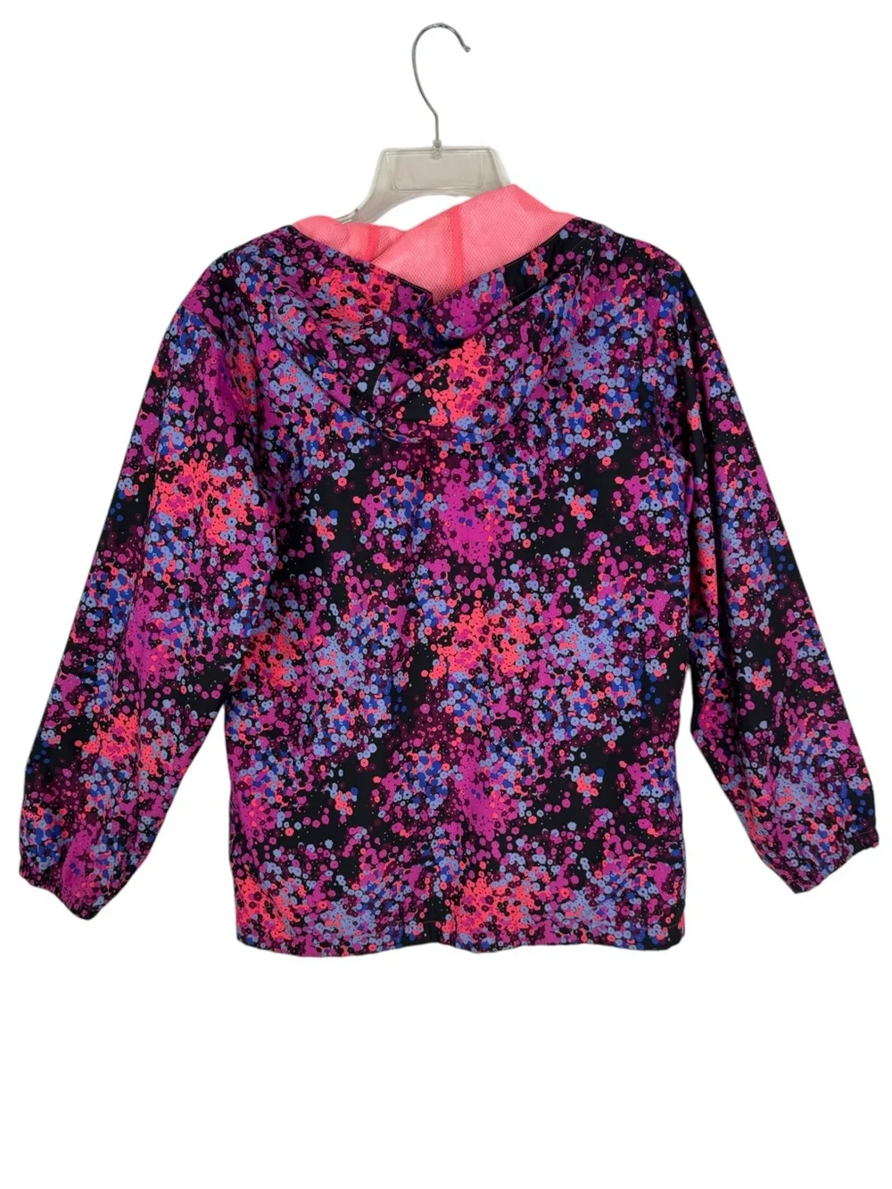 The North Face Girls Resolve DryVent Rain Jacket Pink Purple Print Hood Size XL